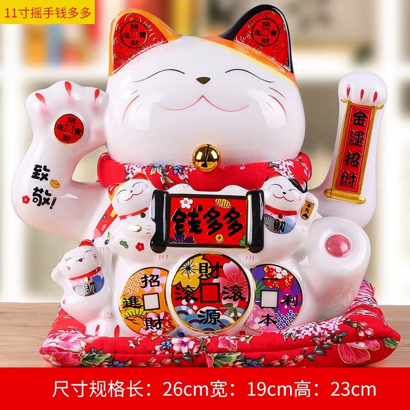 Lucky Cat Shaking Hand Ornaments Large Electric Cashier Home Store Opening Gift Ceramic Ornaments