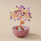 Natural Citrine Money Tree Glass Ingot Treasure Bowl Crystal Tree Desktop Ornament
