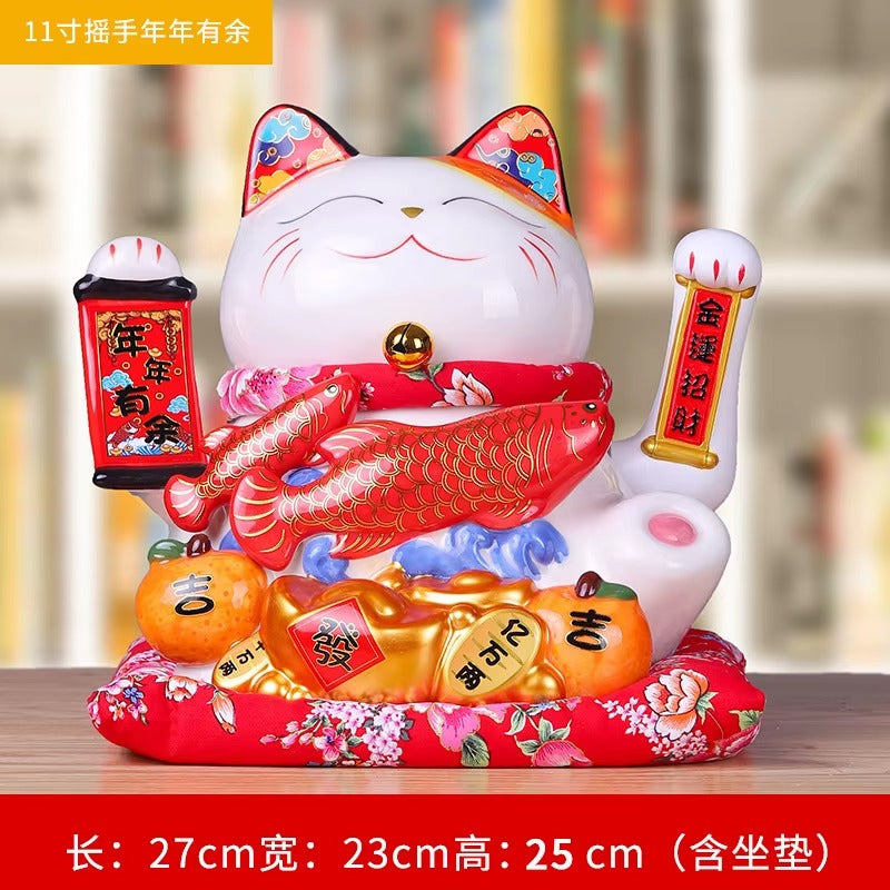 Lucky Cat Shaking Hand Ornaments Large Electric Cashier Home Store Opening Gift Ceramic Ornaments