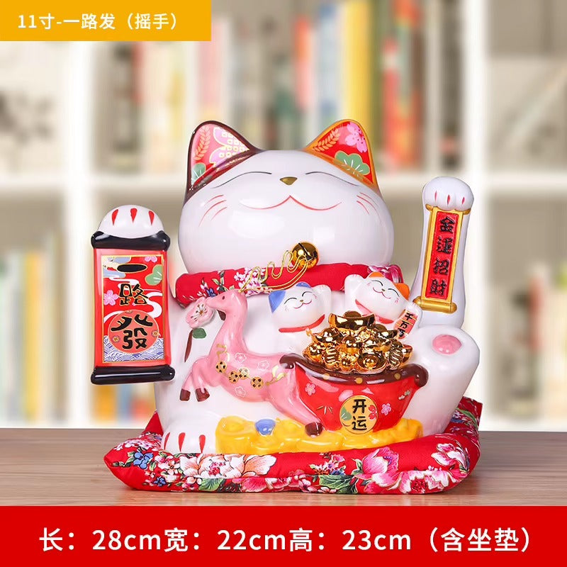 Lucky Cat Shaking Hand Ornaments Large Electric Cashier Home Store Opening Gift Ceramic Ornaments