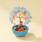Natural Citrine Money Tree Glass Ingot Treasure Bowl Crystal Tree Desktop Ornament