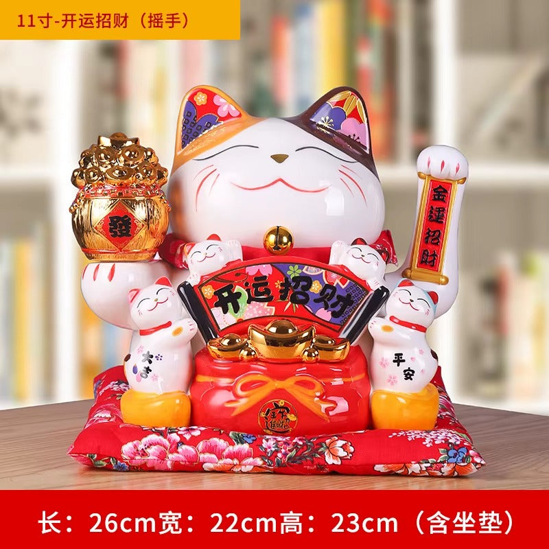 Lucky Cat Shaking Hand Ornaments Large Electric Cashier Home Store Opening Gift Ceramic Ornaments