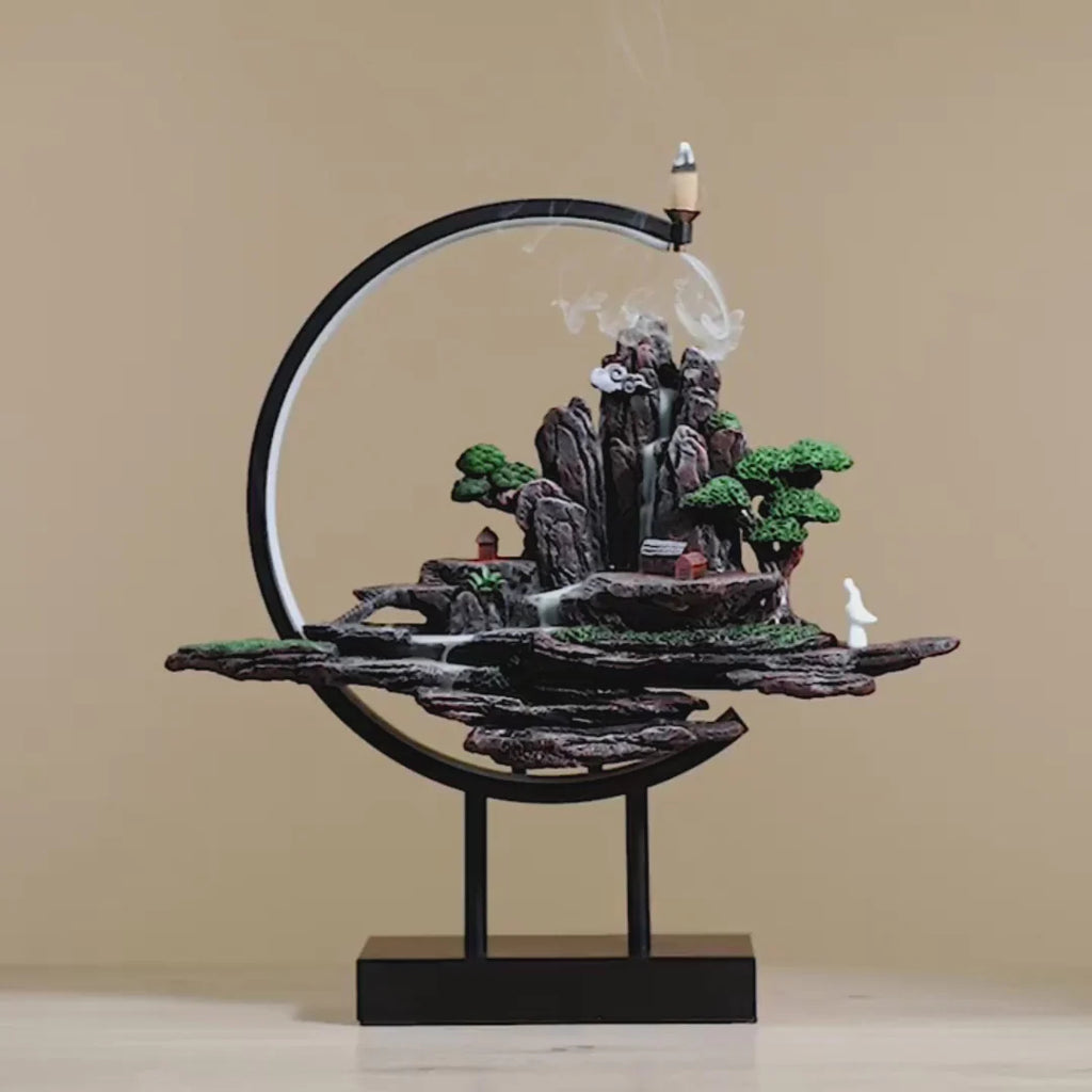 Waterfall Incense Burner With Light Design