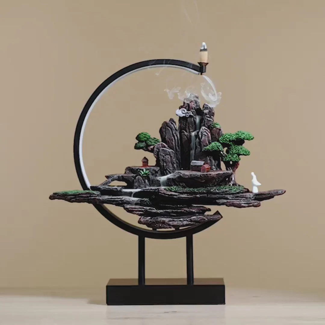 Waterfall Incense Burner With Light Design