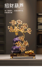Premium Amethyst Money Tree Ornament, "Auspicious Blessing from the East" Purple Crystal Wealth Tree Decor for Living Room Entryway TV Cabinet, Housewarming Gift