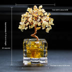 Natural Crushed Crystal Chips Money Tree Handicraft Ornament, Cinnabar Crystal Tree Home Office Desktop Decor, Prosperity Luck Gift for Housewarming & Business