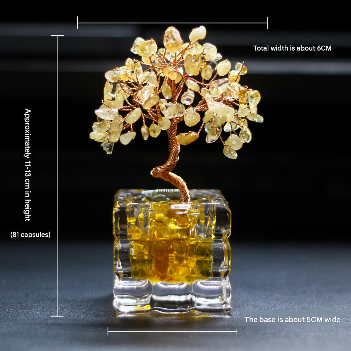 Natural Crushed Crystal Chips Money Tree Handicraft Ornament, Cinnabar Crystal Tree Home Office Desktop Decor, Prosperity Luck Gift for Housewarming & Business