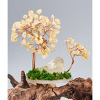 Natural Raw Crystal Tree Ornament with Crushed Crystal Chips, Premium Unique Money Tree in Mini Fish Tank, Crystal Energy Desktop Decor Gift for Home & Office