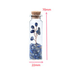 Natural Crushed Crystal Chips Tree in Mineral Specimen Bottle, Multi‑Material Crystal Tree Glass Wishing Bottle Handicraft Ornament, Home Desktop Decorative Display Piece