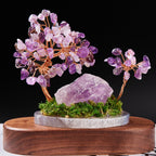 Natural Raw Crystal Tree Ornament with Crushed Crystal Chips, Premium Unique Money Tree in Mini Fish Tank, Crystal Energy Desktop Decor Gift for Home & Office