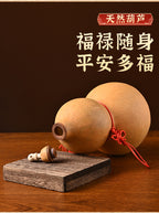 Natural Real Dried Gourd Hanging Pendant with Chinese Knot, Decor Gourd with Inlaid Mouth & Wooden Stopper Cap, Indoor Home Decor for Living Room and Door