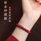 Genuine Natural Cinnabar Pi Xiu Bracelet, Luck-Turning Feng Shui Beaded Bracelet, Peace Prosperity Zodiac Birth Year Blessing Bracelet Gift for Men Women