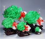 Jade Cabbage Ornament, Creative Wealth & Good Luck Decor Statue, Home Office Desktop Display, Prosperity Gift for Business Grand Opening