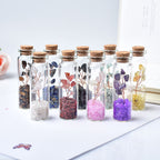 Natural Crushed Crystal Chips Tree in Mineral Specimen Bottle, Multi‑Material Crystal Tree Glass Wishing Bottle Handicraft Ornament, Home Desktop Decorative Display Piece