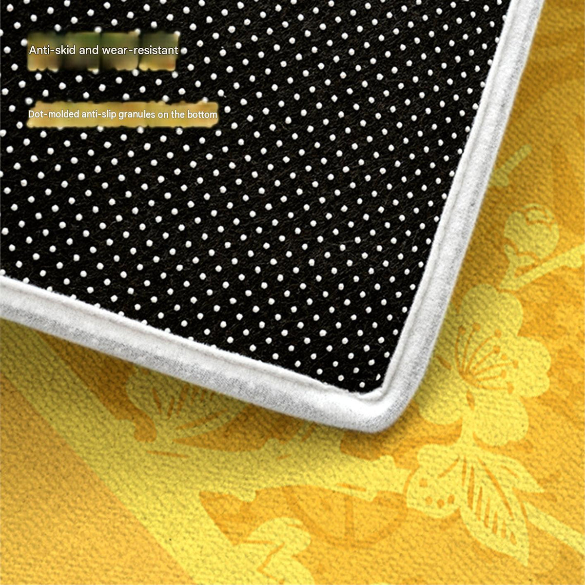 Yellow Feng Shui Doormat, Wear-Resistant Non-Slip Front Door Entryway Mat, Peace Good Luck Auspicious Floor Rug for Entrance Hallway Home Decor