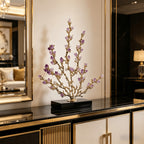 Light Luxury Amethyst Money Tree Ornament, Wealth & Good Fortune Decor for Living Room Entryway TV Stand Wine Cabinet Office, Housewarming New Home Desktop Decoration Gift