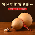 Natural Real Dried Gourd Hanging Pendant with Chinese Knot, Decor Gourd with Inlaid Mouth & Wooden Stopper Cap, Indoor Home Decor for Living Room and Door