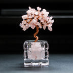 Natural Crushed Crystal Chips Money Tree Handicraft Ornament, Cinnabar Crystal Tree Home Office Desktop Decor, Prosperity Luck Gift for Housewarming & Business