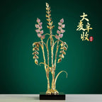 Crystal Wheat Ear Ornament, Harvest Barley Decor for Entryway, Living Room TV Stand & Wall Niche, Premium Housewarming & Business Opening Gift for Home Decoration
