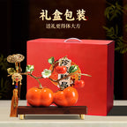 Premium Enamel Porcelain Persimmon Ornament, "Everything Goes Well" Ruyi Ceramic Decor for Living Room TV Wine Cabinet, Housewarming Gift for Boss Executive