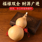 Natural Real Dried Gourd Hanging Pendant with Chinese Knot, Decor Gourd with Inlaid Mouth & Wooden Stopper Cap, Indoor Home Decor for Living Room and Door