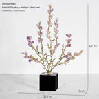 Light Luxury Amethyst Money Tree Ornament, Wealth & Good Fortune Decor for Living Room Entryway TV Stand Wine Cabinet Office, Housewarming New Home Desktop Decoration Gift