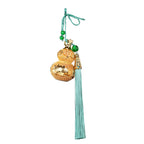 Brass Filigree Wu Lou Gourd Ornament, Mini Hollow Openable Brass Gourd Pendant, Fortune & Longevity Hanging Craft for Home Desktop Decor