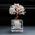 Natural Crushed Crystal Chips Money Tree Handicraft Ornament, Cinnabar Crystal Tree Home Office Desktop Decor, Prosperity Luck Gift for Housewarming & Business