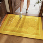 Yellow Feng Shui Doormat, Wear-Resistant Non-Slip Front Door Entryway Mat, Peace Good Luck Auspicious Floor Rug for Entrance Hallway Home Decor