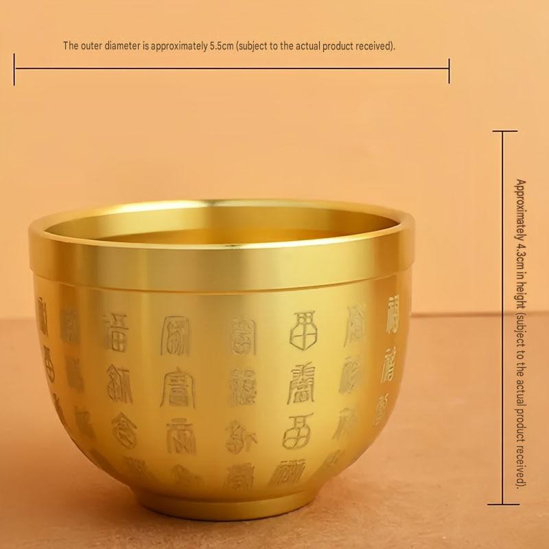 Brass Bai Fu Hundred Blessings Jar, Mini Brass Wealth Treasure Bowl Ornament, Five Tigers Blessing Ashtray, Prosperity Desktop Handicraft Decor for Home Office