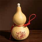 Natural Open Mouth Gourd Pendant, Real Dried Gourd with Eight Trigrams, Wall & Door Hanging Ornament, Indoor Home Decor for Bedroom & Entryway