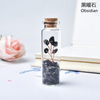 Natural Crushed Crystal Chips Tree in Mineral Specimen Bottle, Multi‑Material Crystal Tree Glass Wishing Bottle Handicraft Ornament, Home Desktop Decorative Display Piece