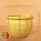 Brass Bai Fu Hundred Blessings Jar, Mini Brass Wealth Treasure Bowl Ornament, Five Tigers Blessing Ashtray, Prosperity Desktop Handicraft Decor for Home Office