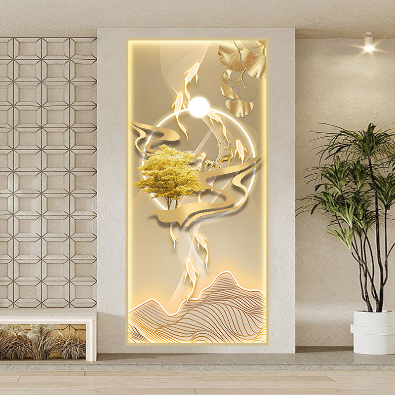 Mural de pared autoadhesivo de estilo chino, calcomanía de pared vertical sin marco con tema de promoción profesional auspiciosa para entrada, pasillo, sala de estar y decoración de pared de fondo