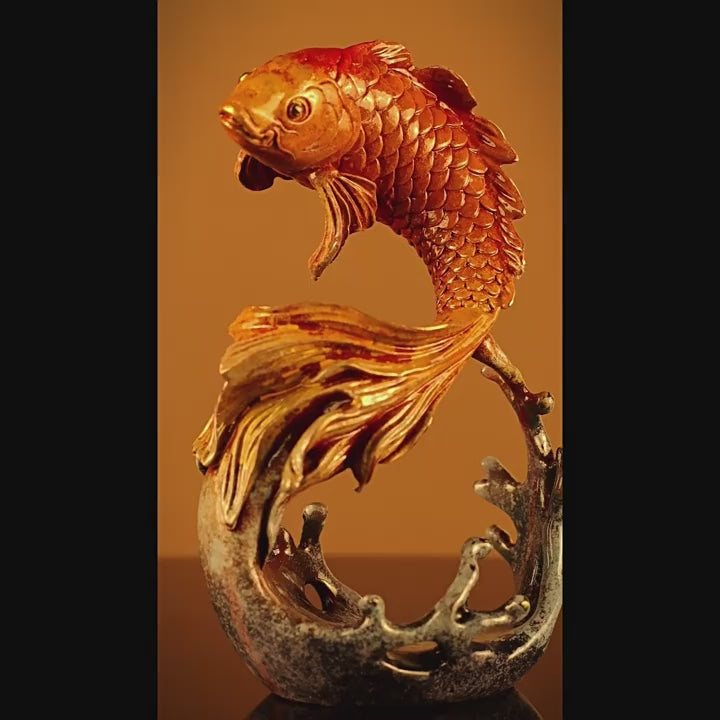 Fish Ornament Feng Shui Decor, Abundant Fortune Carp Statue, Home Entryway Living Room Decoration, Housewarming Opening Gift